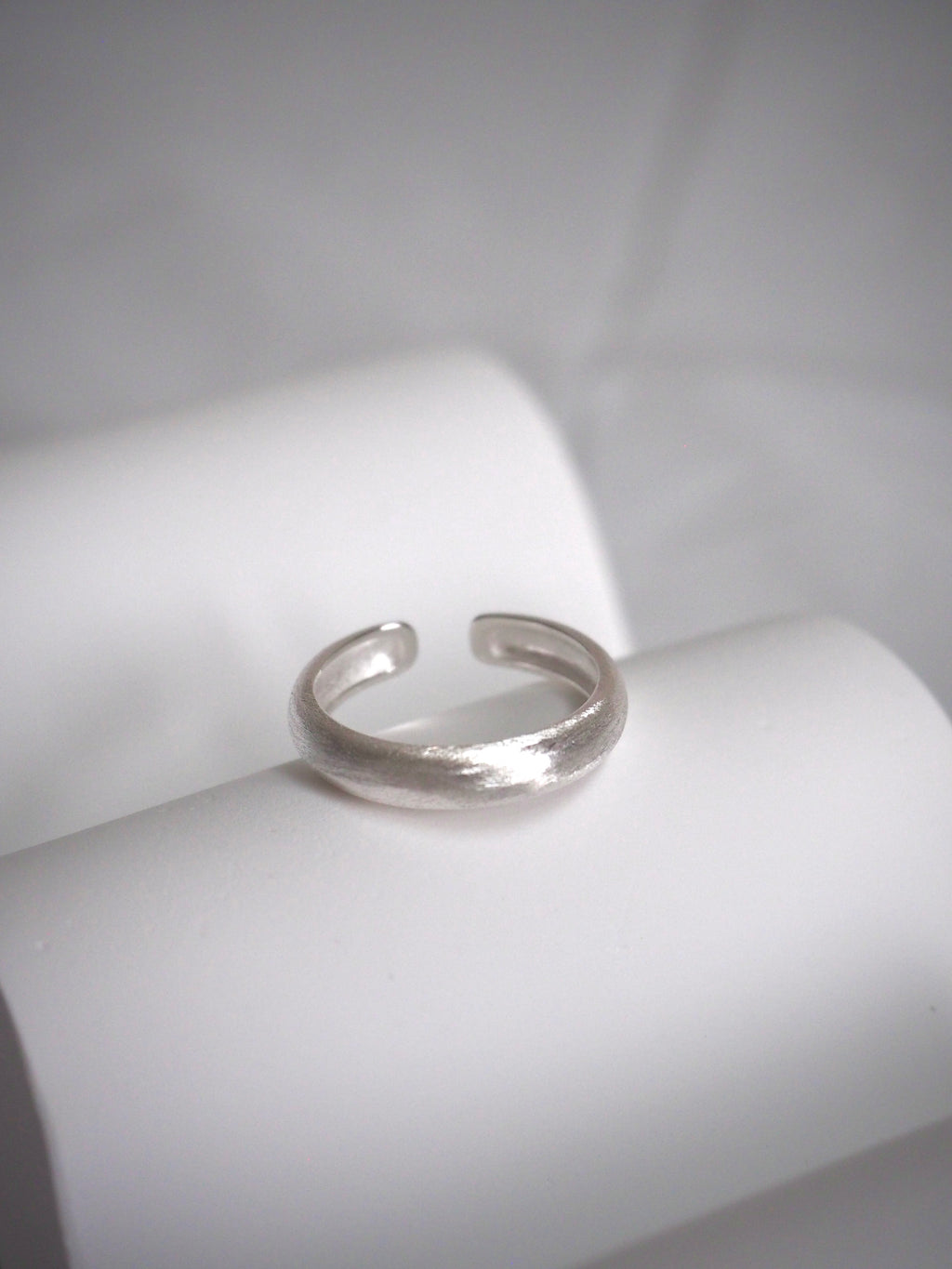 [925silver] matte simple open ring