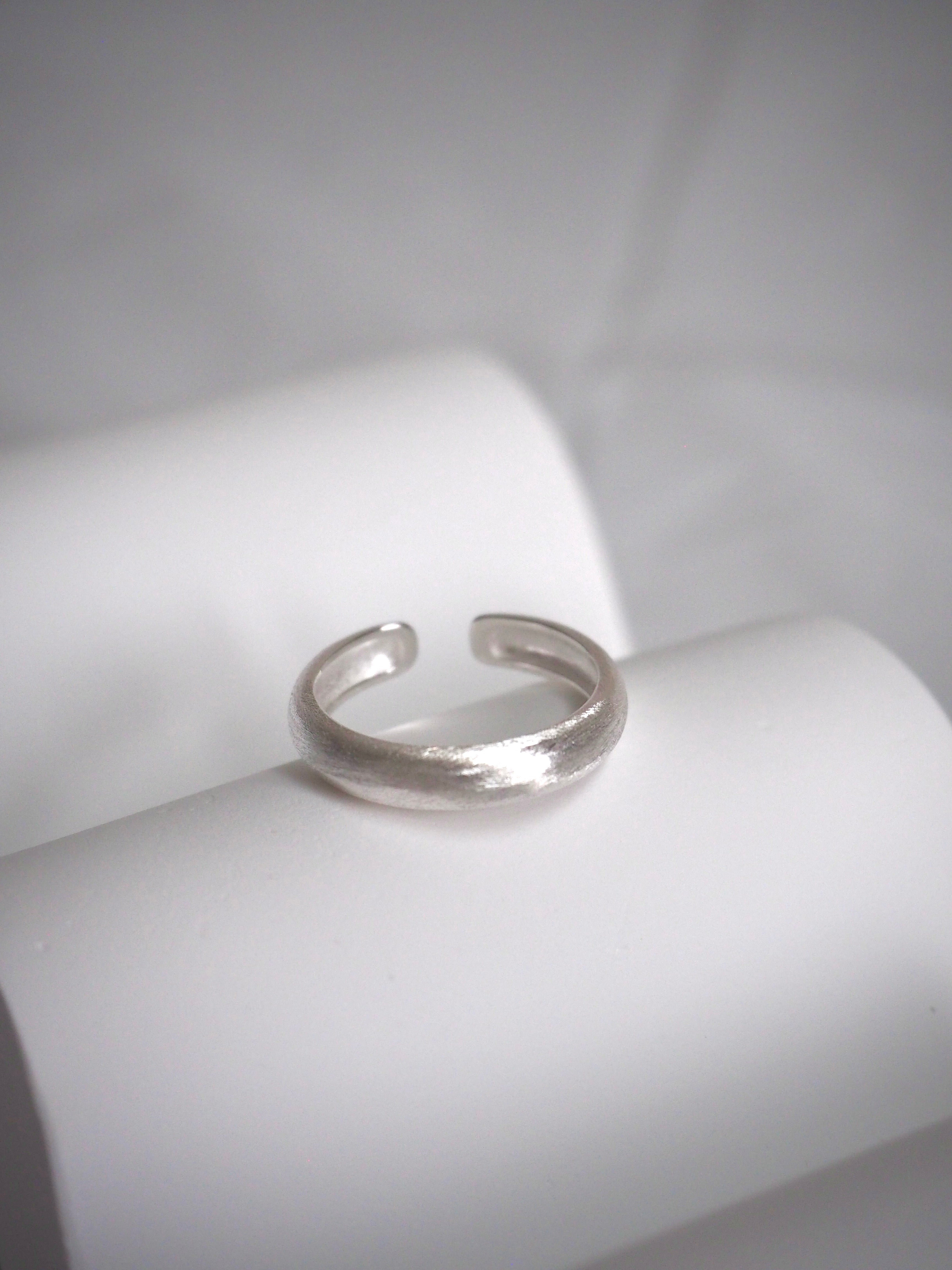 [925silver] matte simple open ring