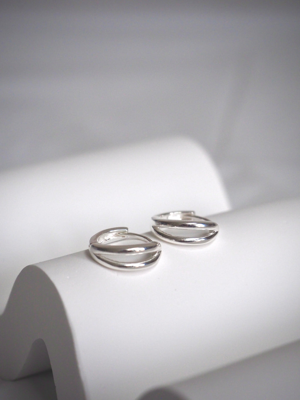 [925silver] one-touch duo ring earrings