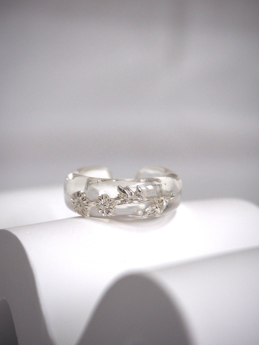 transparent flower ring