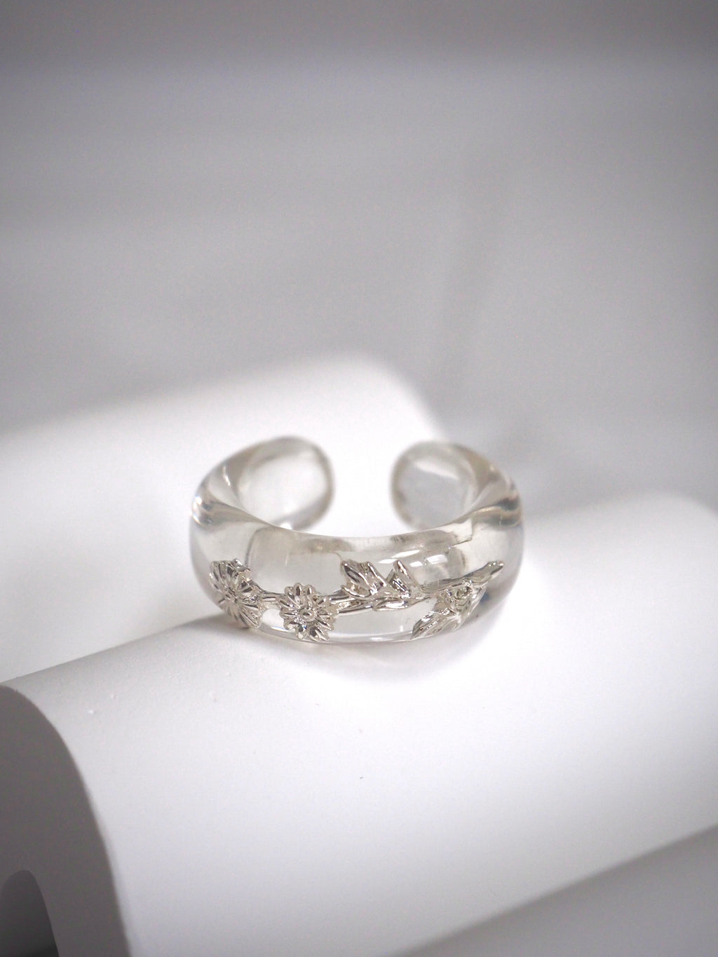 transparent flower ring