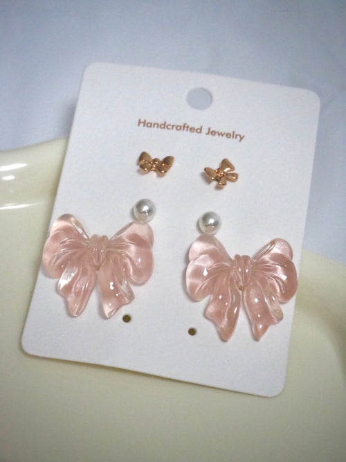 3-in-1 ribbon earrings set