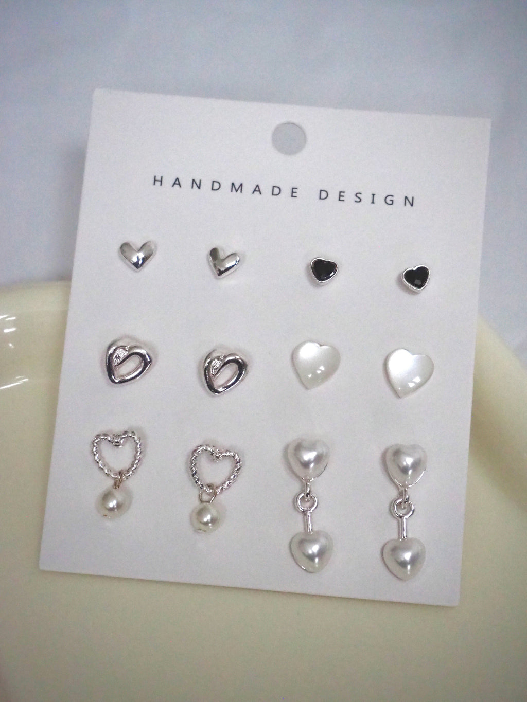 6-in-1 mini hearts earrings set