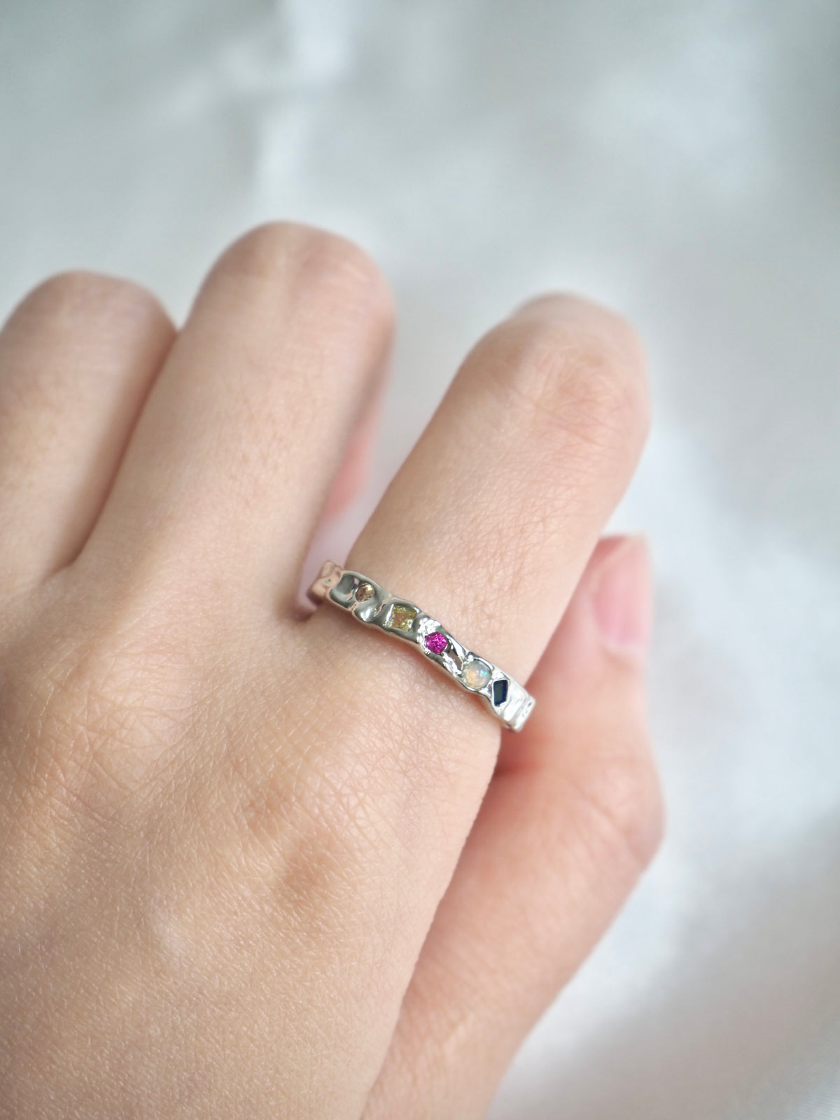 petite gemstone ring
