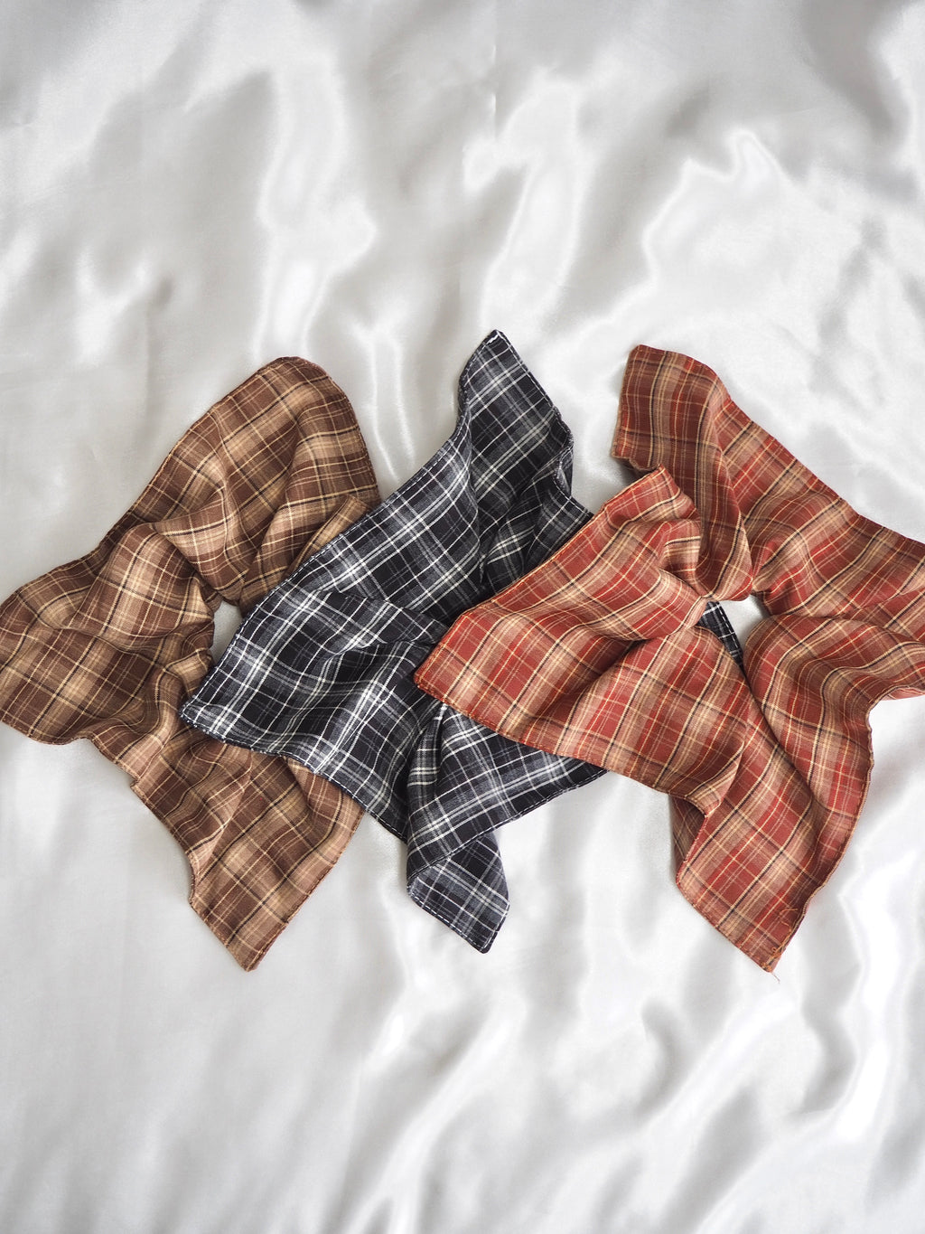 fall check square srunchie