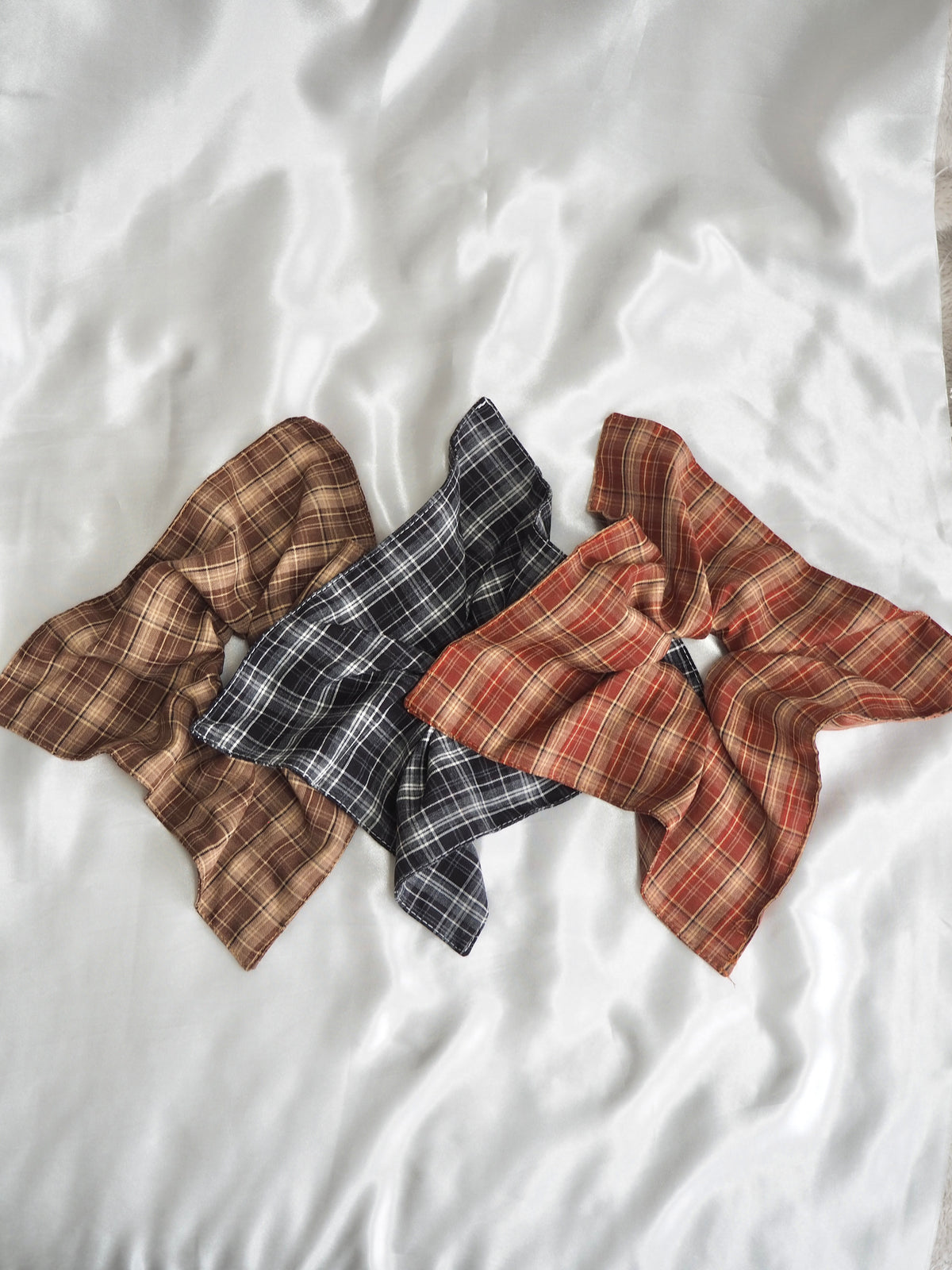 fall check square srunchie