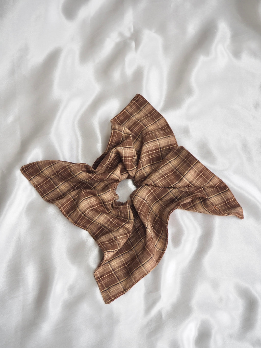 fall check square srunchie