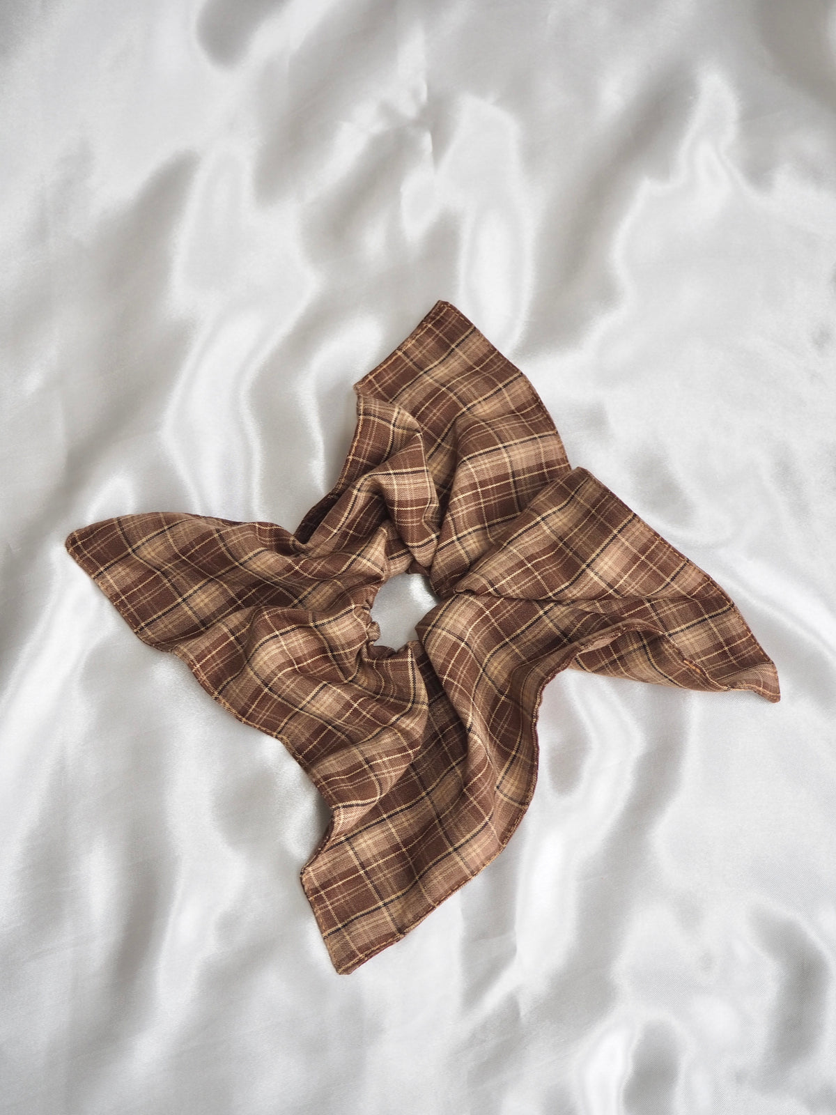 fall check square srunchie