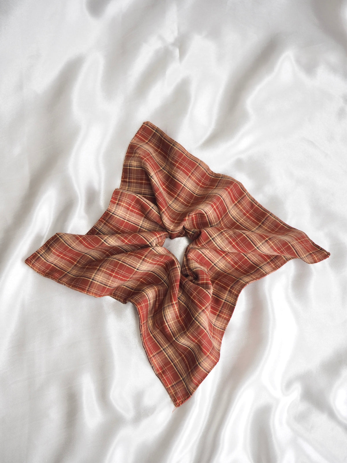 fall check square srunchie