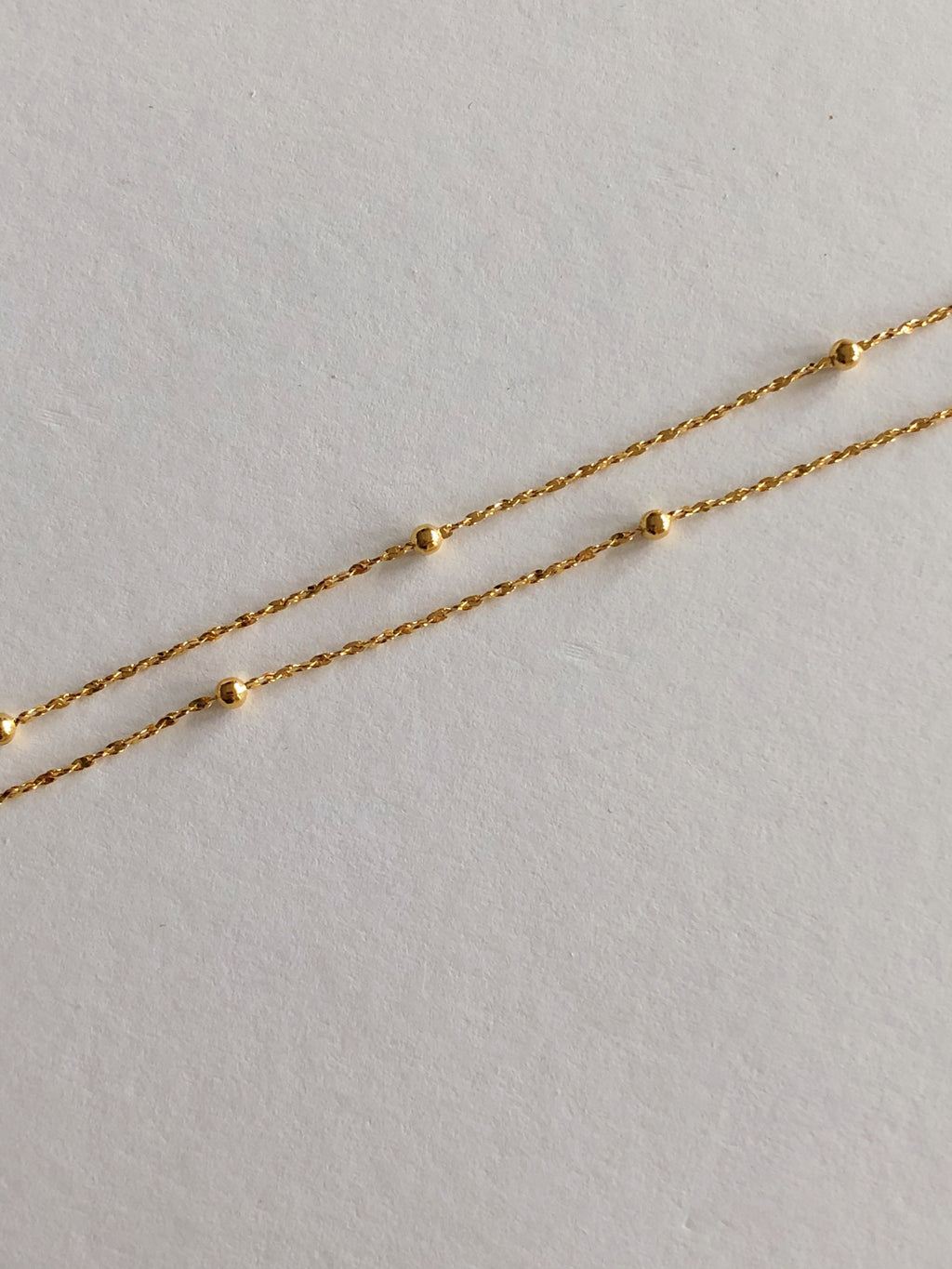 [925silver] ball point layered bracelet