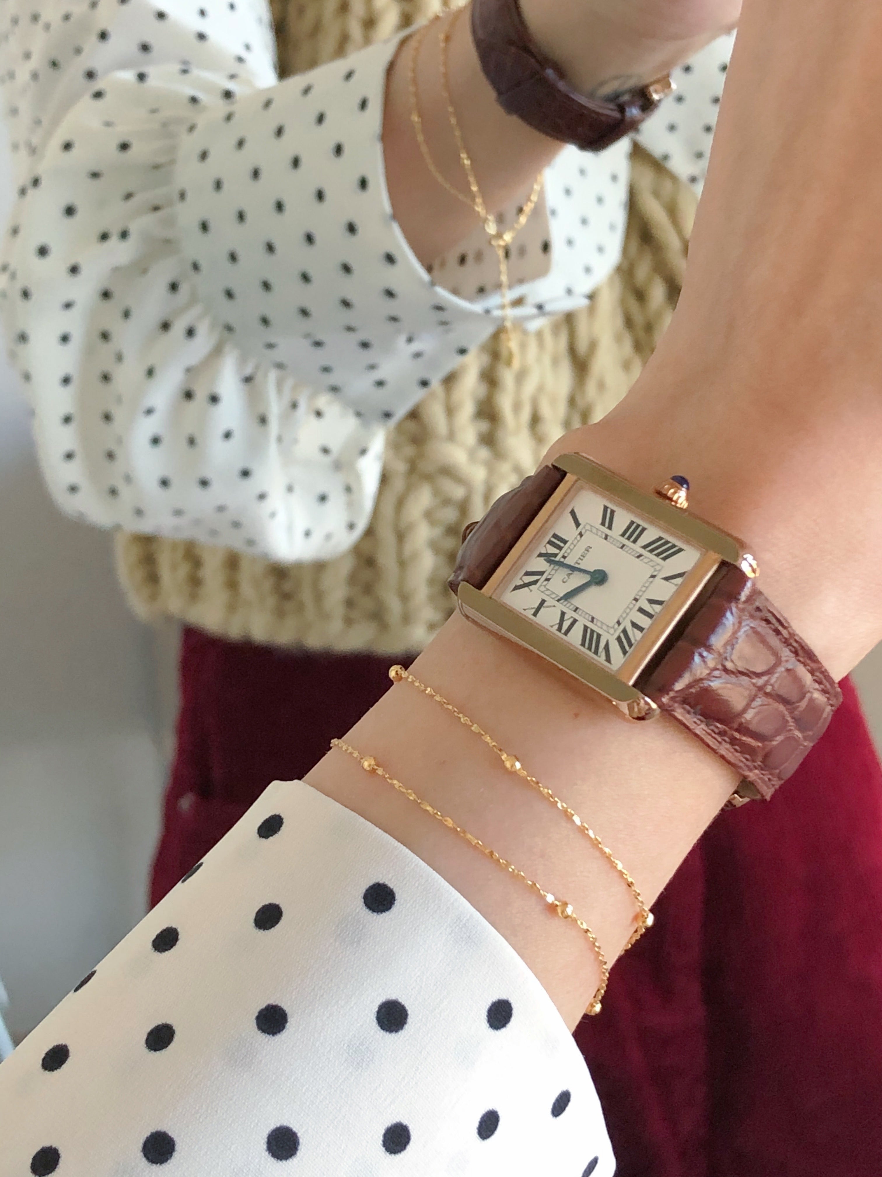 [925silver] ball point layered bracelet