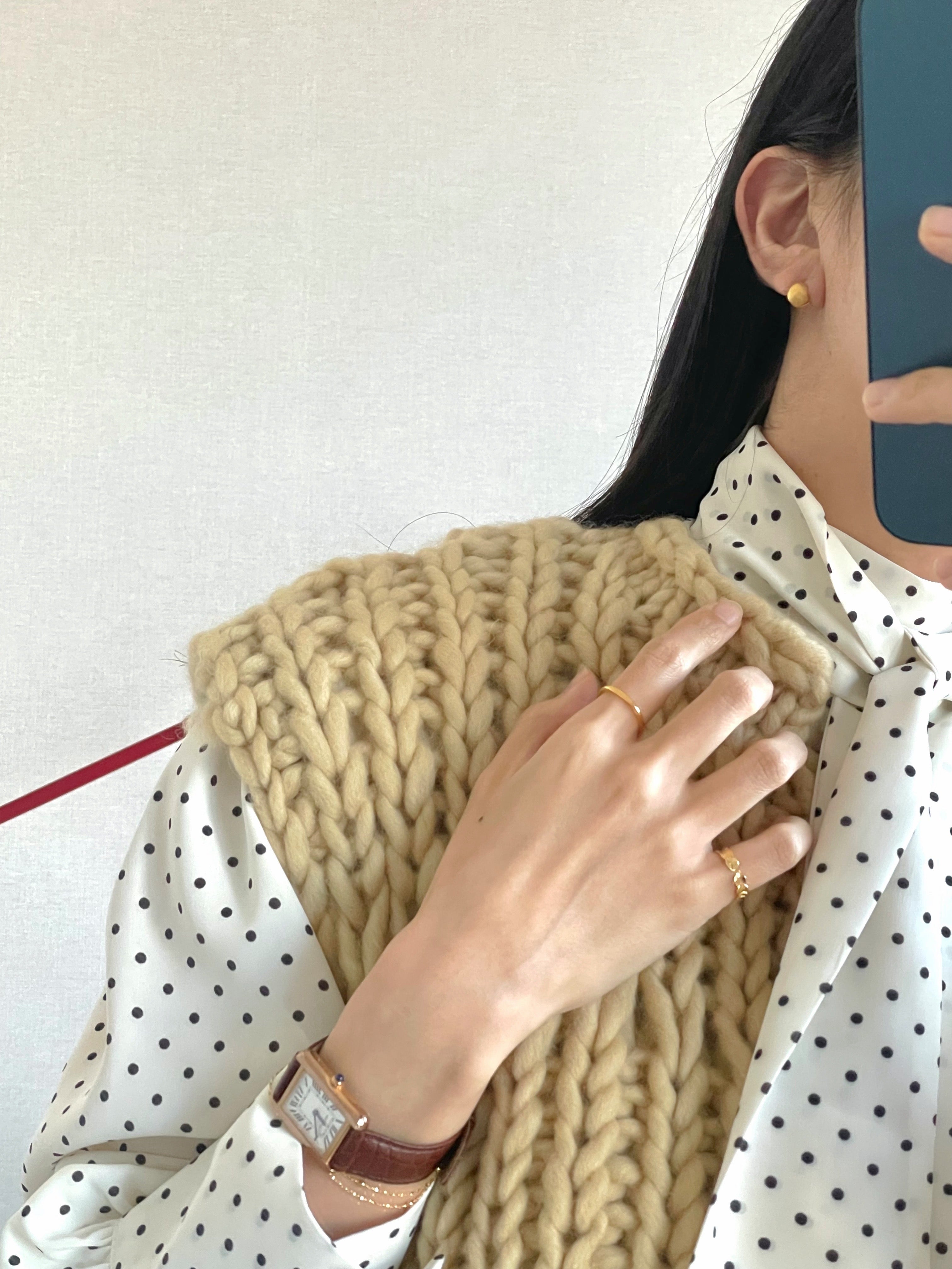 [925silver] ball point layered bracelet