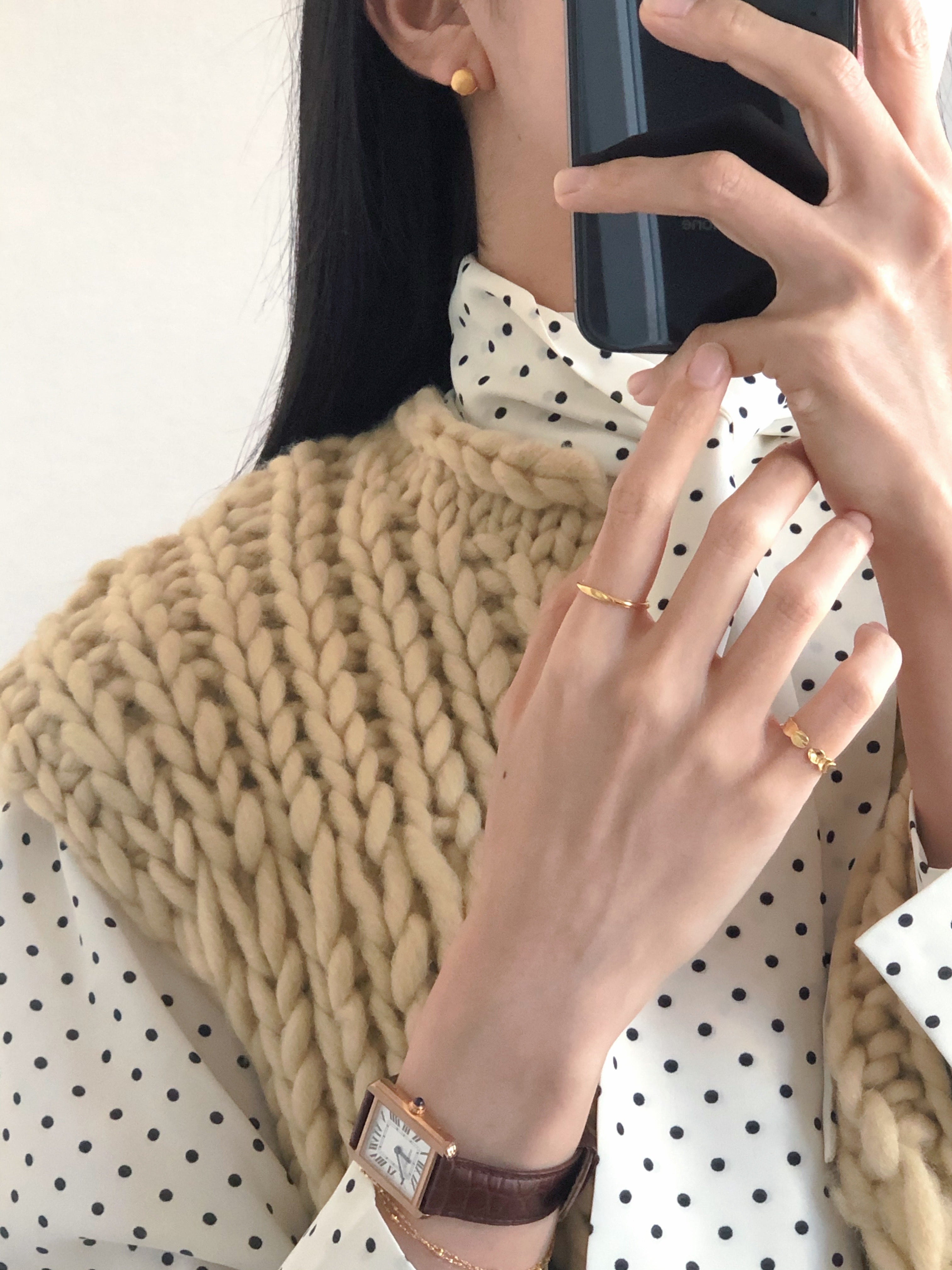 [925silver] ball point layered bracelet