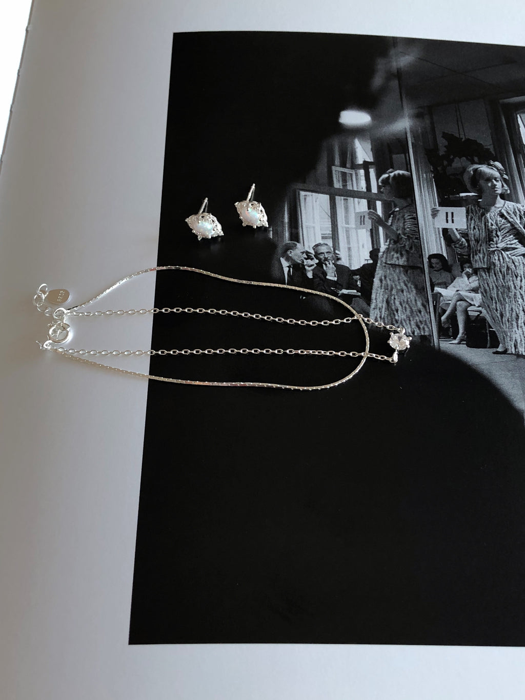 [925silver] double row cubic zirconia bracelet