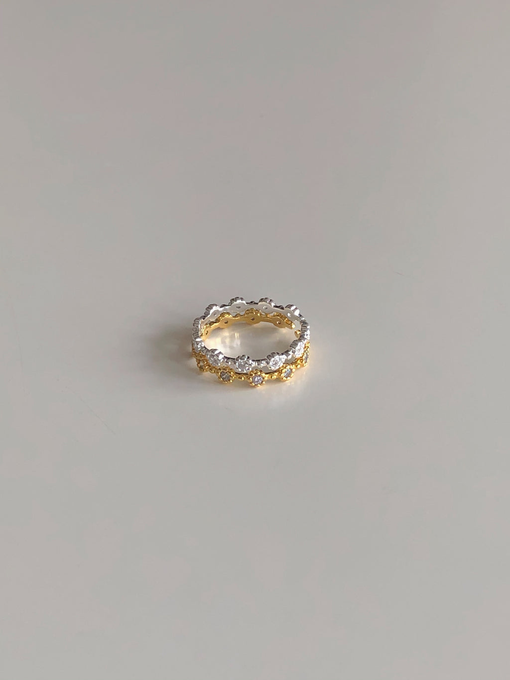 [925silver] circle cubic zirconia ring