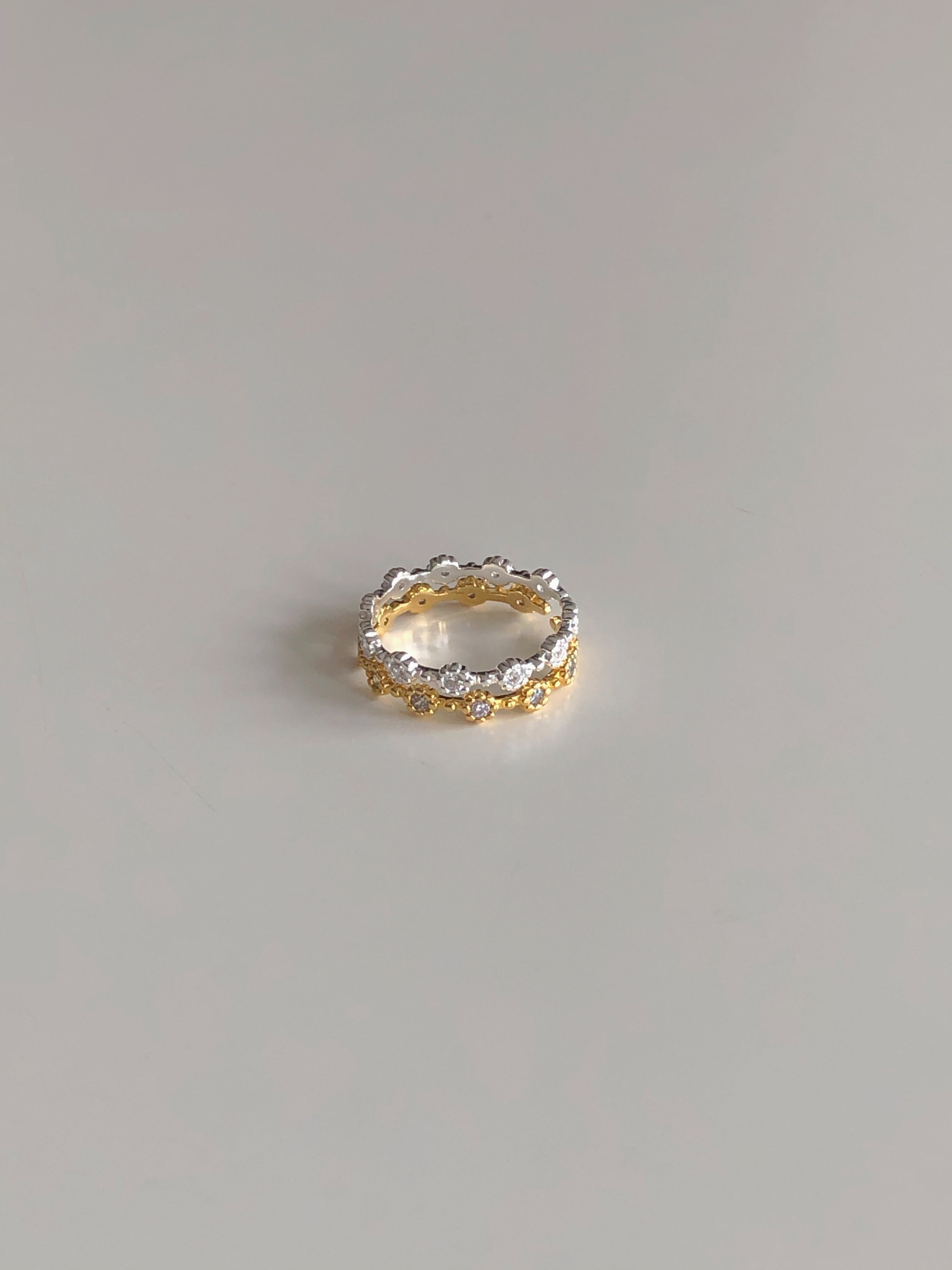 [925silver] circle cubic zirconia ring