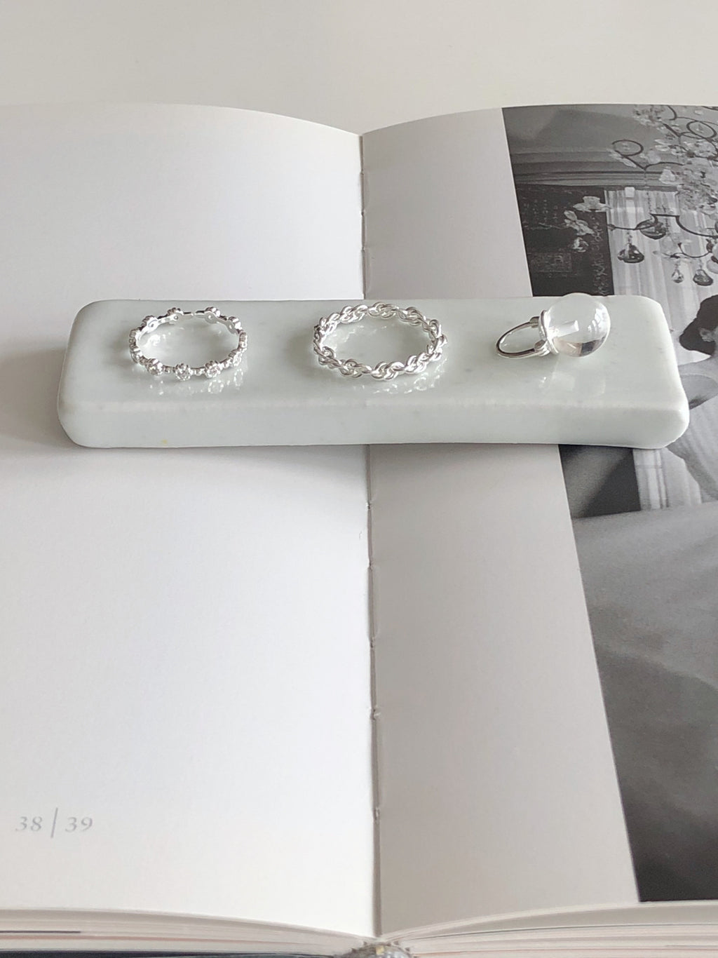 [925silver] circle cubic zirconia ring