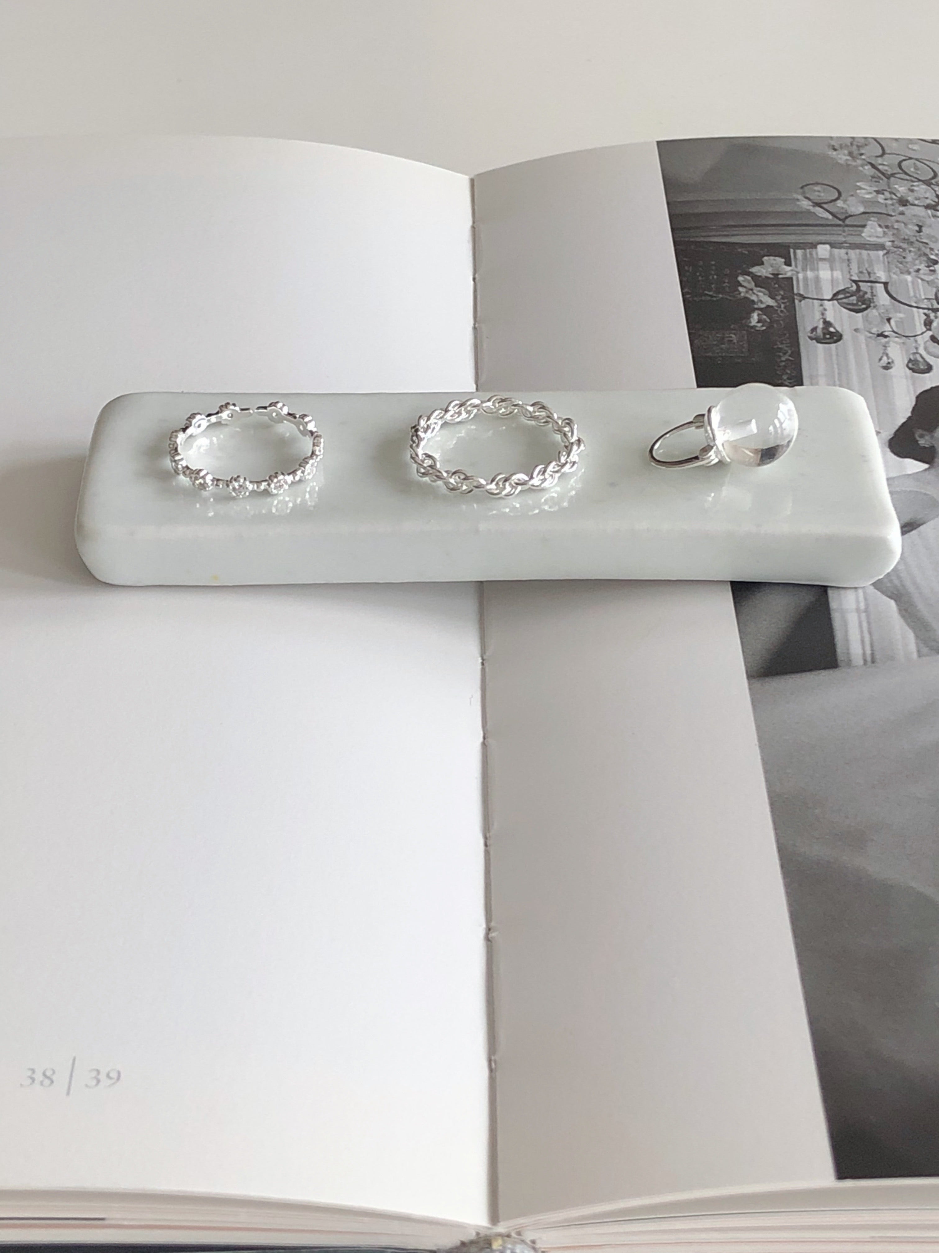 [925silver] circle cubic zirconia ring