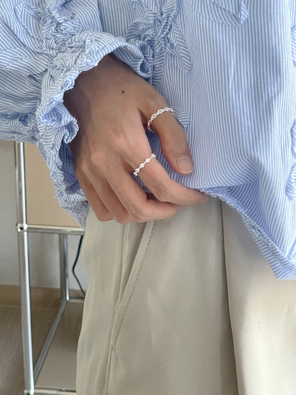 [925silver] circle cubic zirconia ring