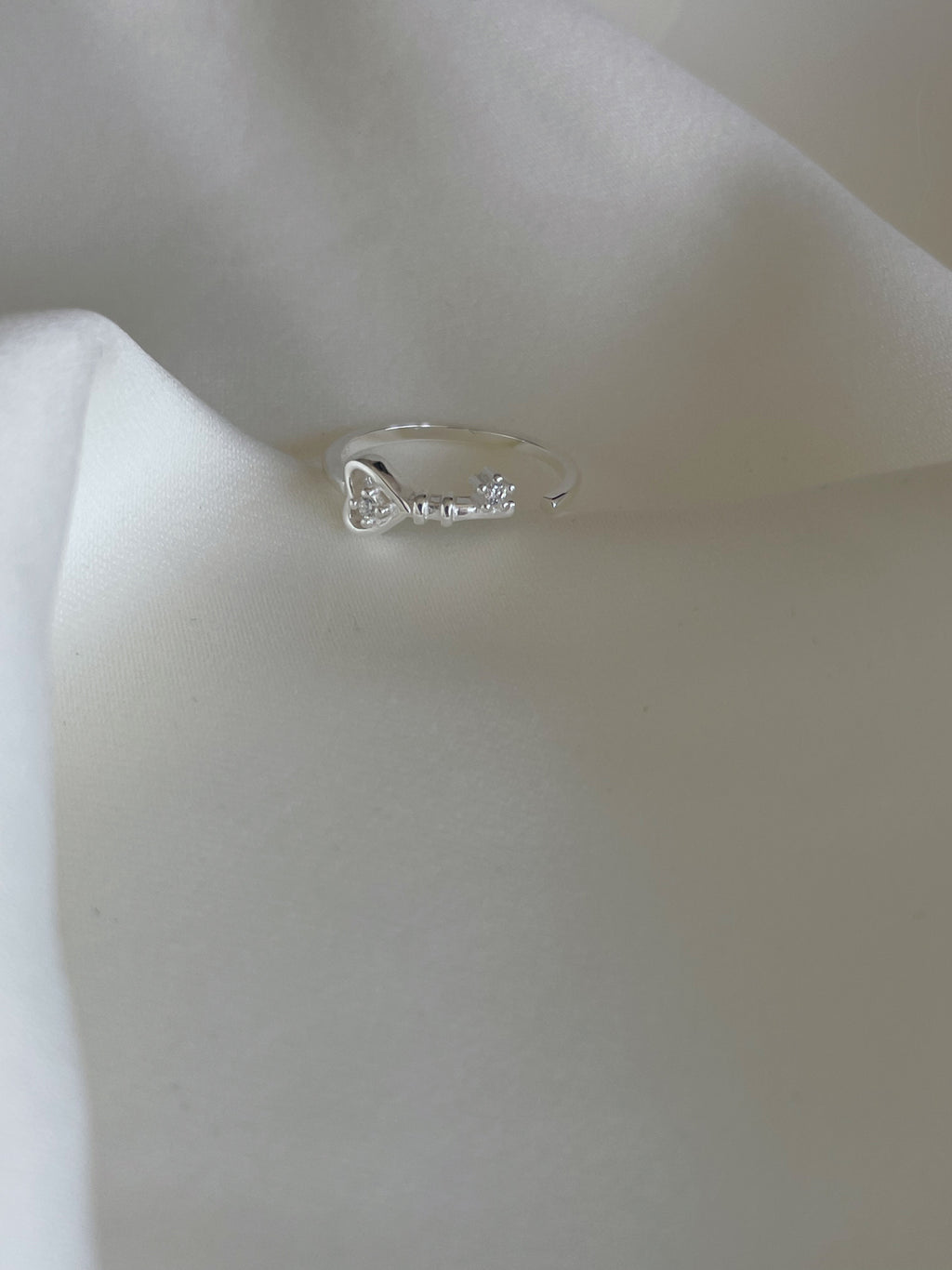 [925silver] heart key ring