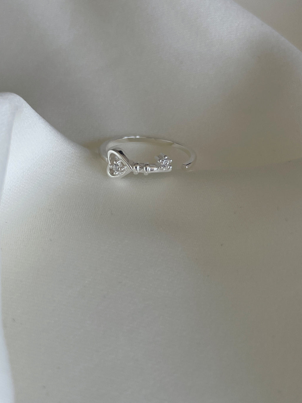 [925silver] heart key ring