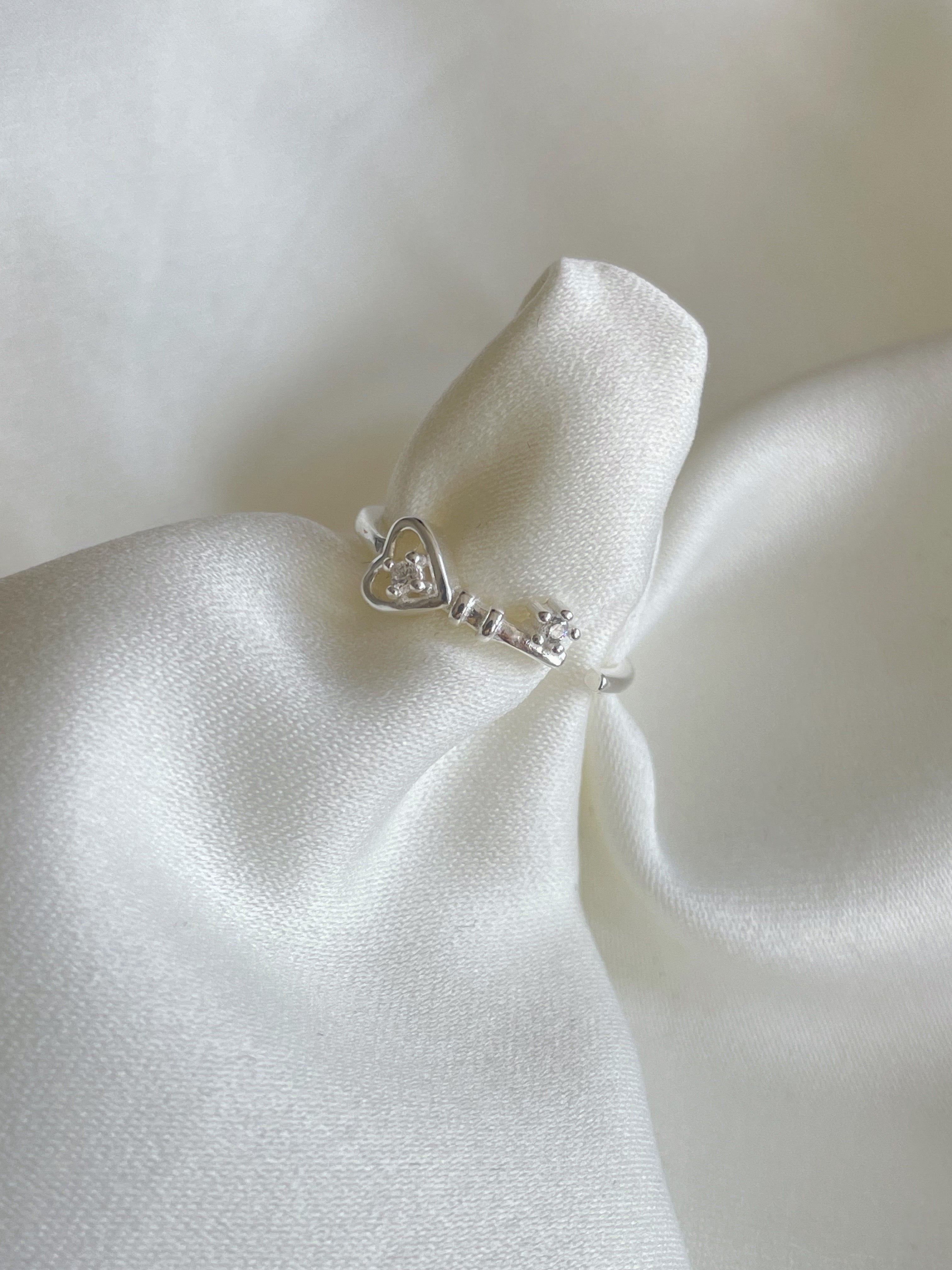 [925silver] heart key ring