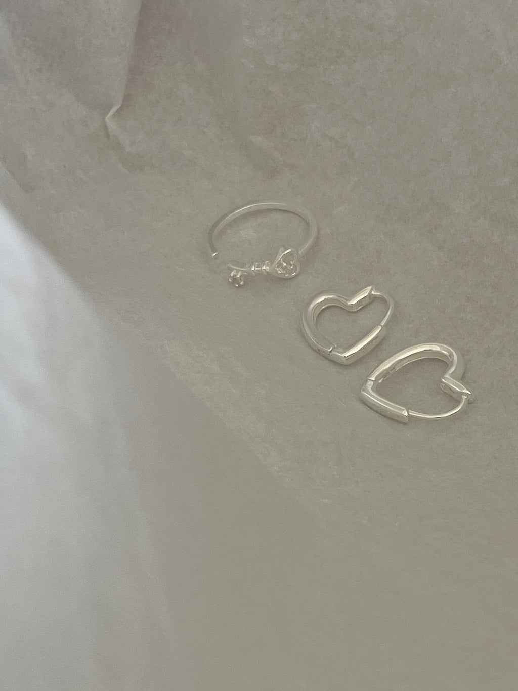 [925silver] heart key ring