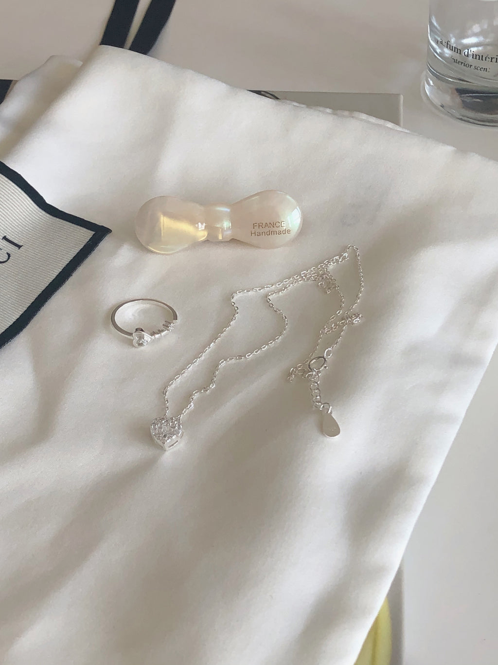 [925silver] heart key ring