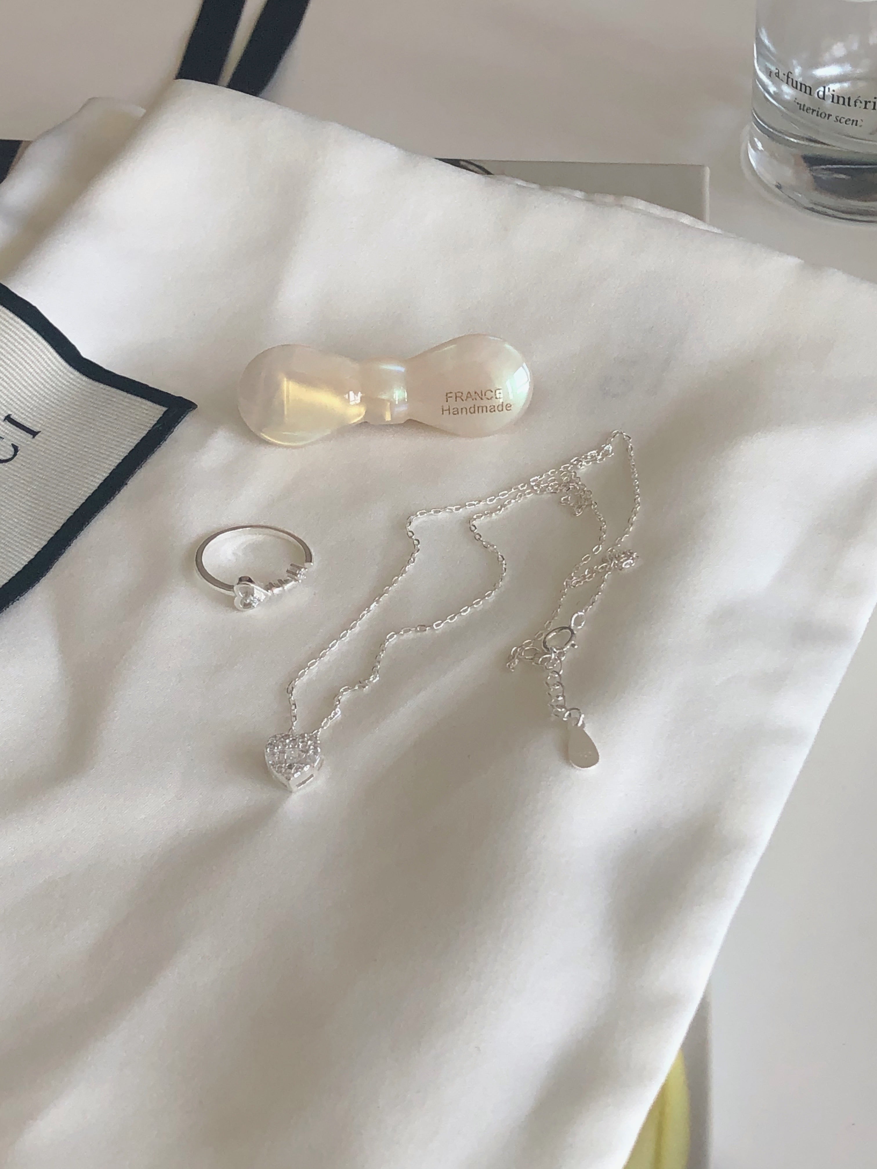 [925silver] heart key ring