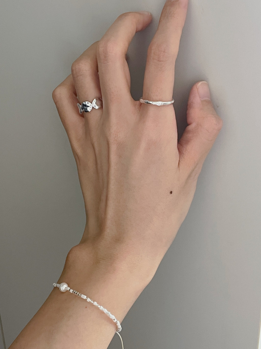 [925silver] textured cubic zirconia ring