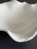 [925silver] double cubic zirconia huggie earrings