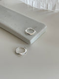 [925silver] simple wave one-touch earrings