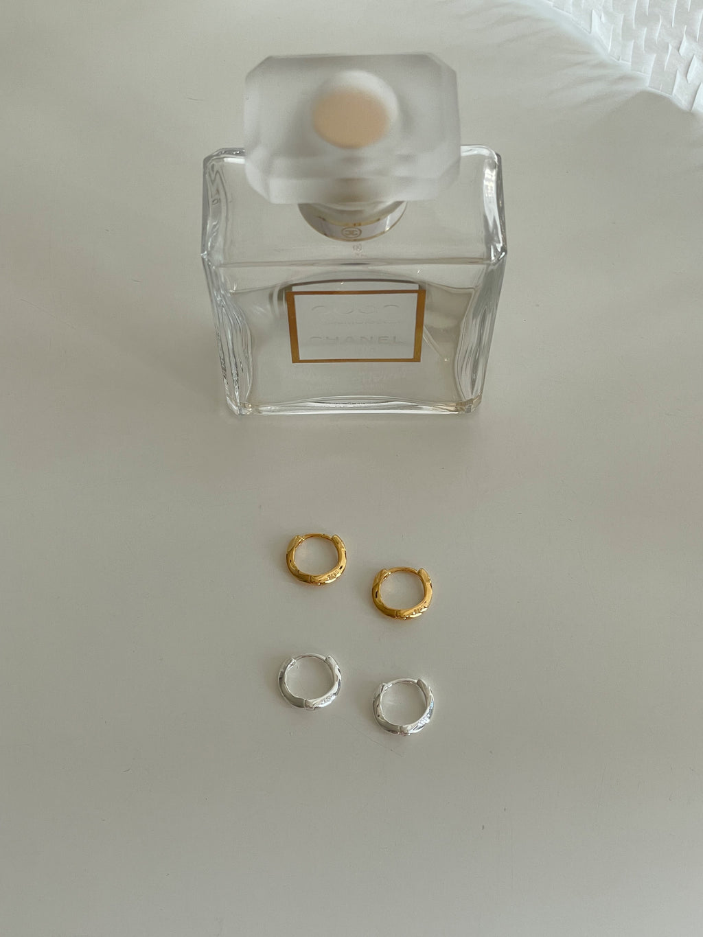 [925silver] simple wave one-touch earrings