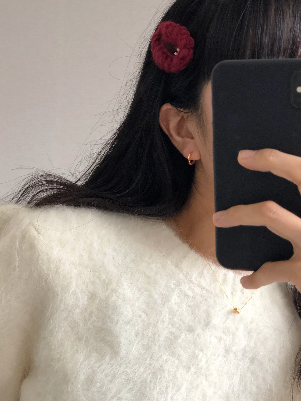 [925silver] simple wave one-touch earrings
