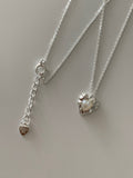 [925silver] vintage heart pearl necklace