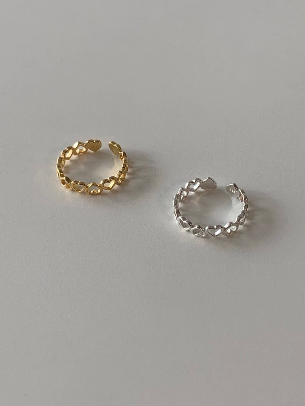 [925silver] hearts open ring