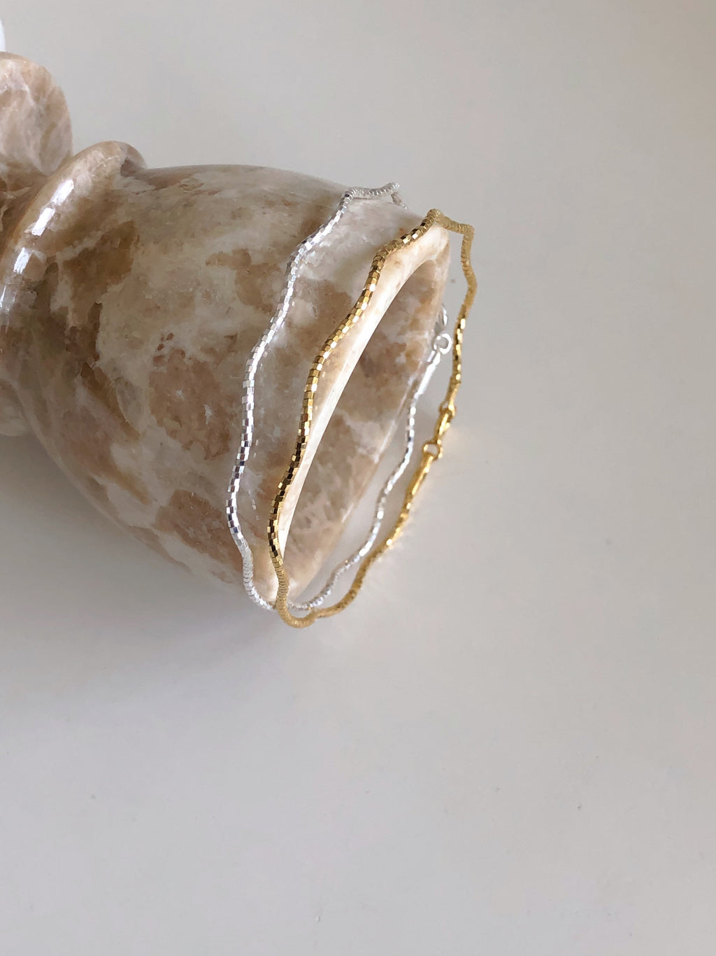 [925silver] simple wave bracelet