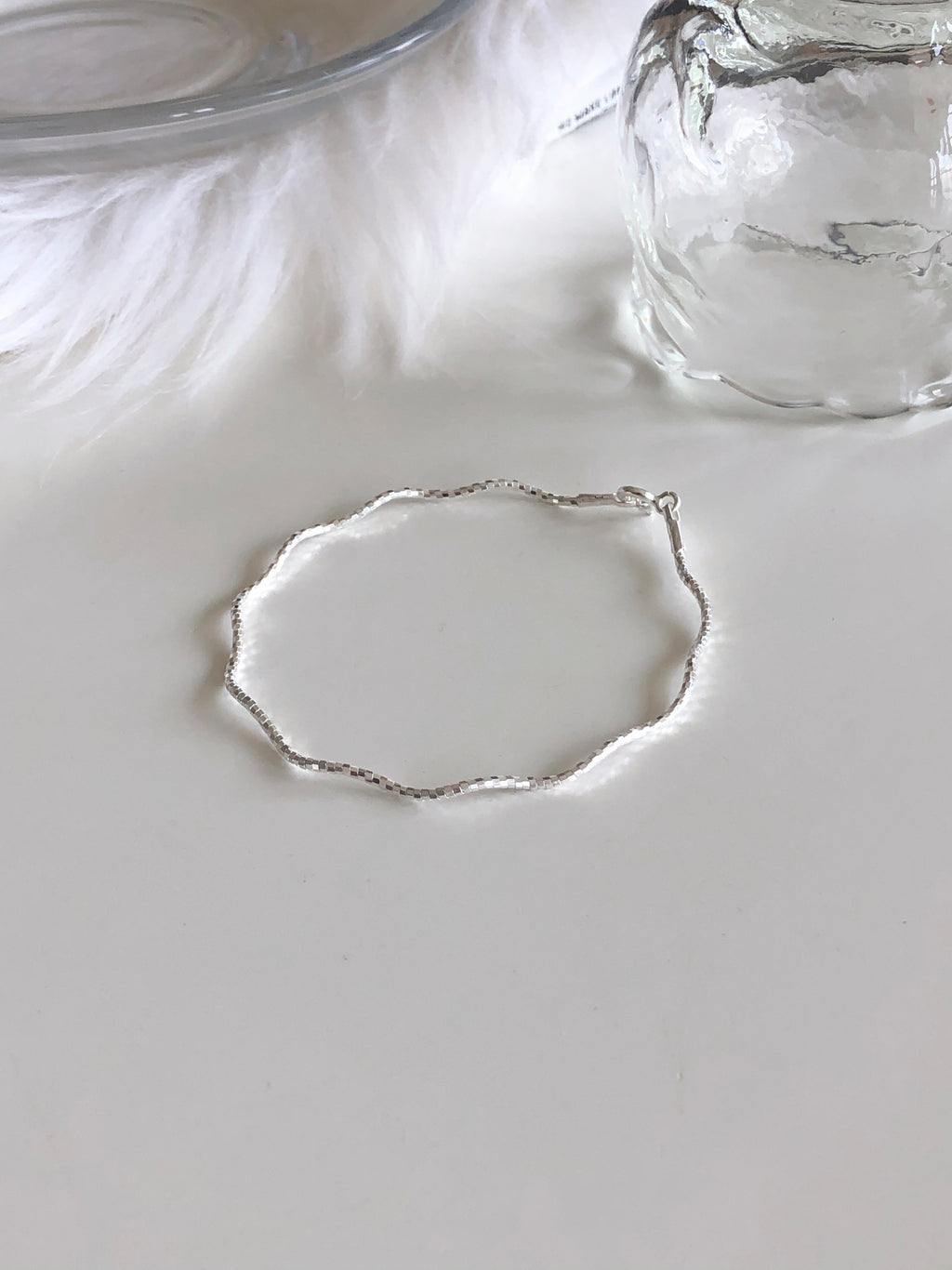 [925silver] simple wave bracelet