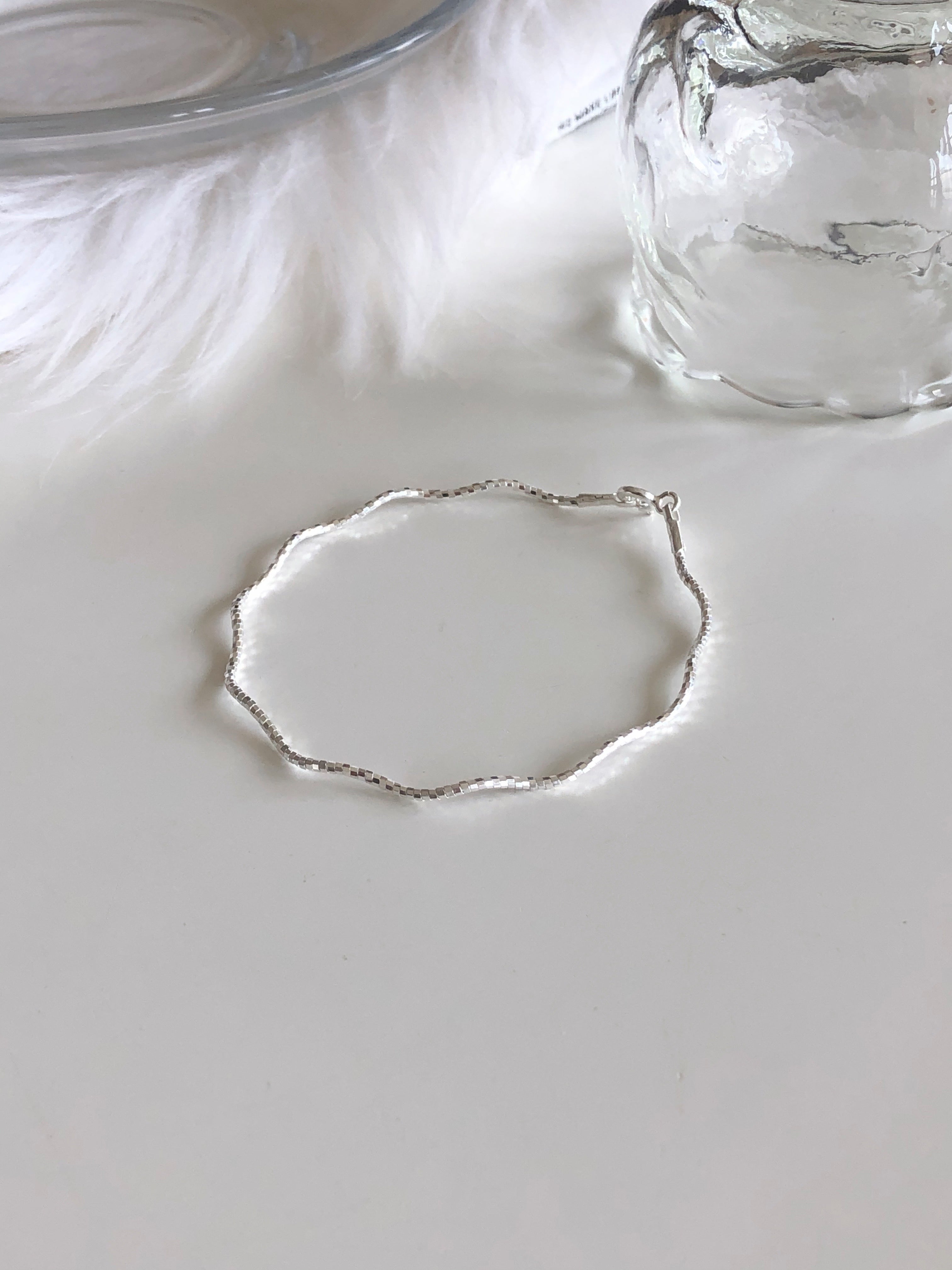 [925silver] simple wave bracelet