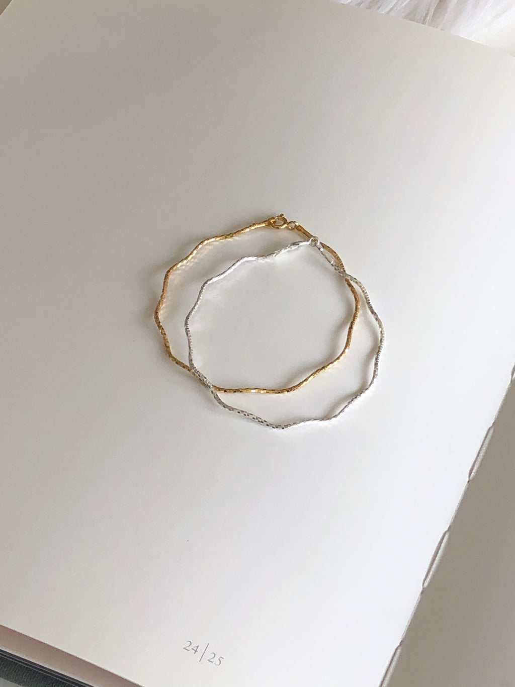 [925silver] simple wave bracelet