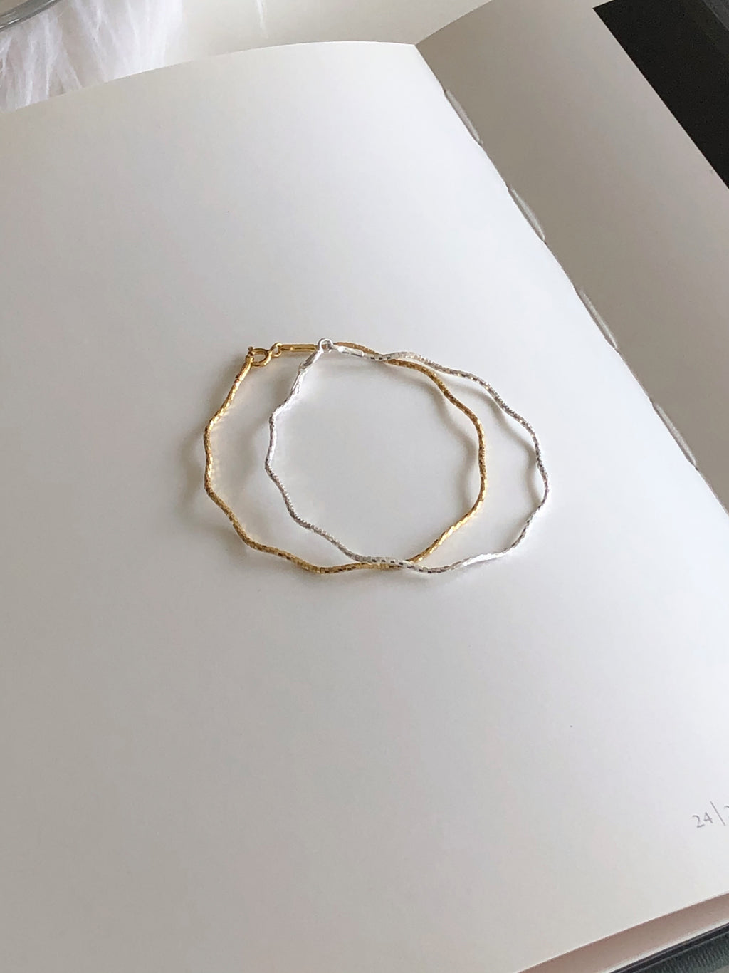 [925silver] simple wave bracelet