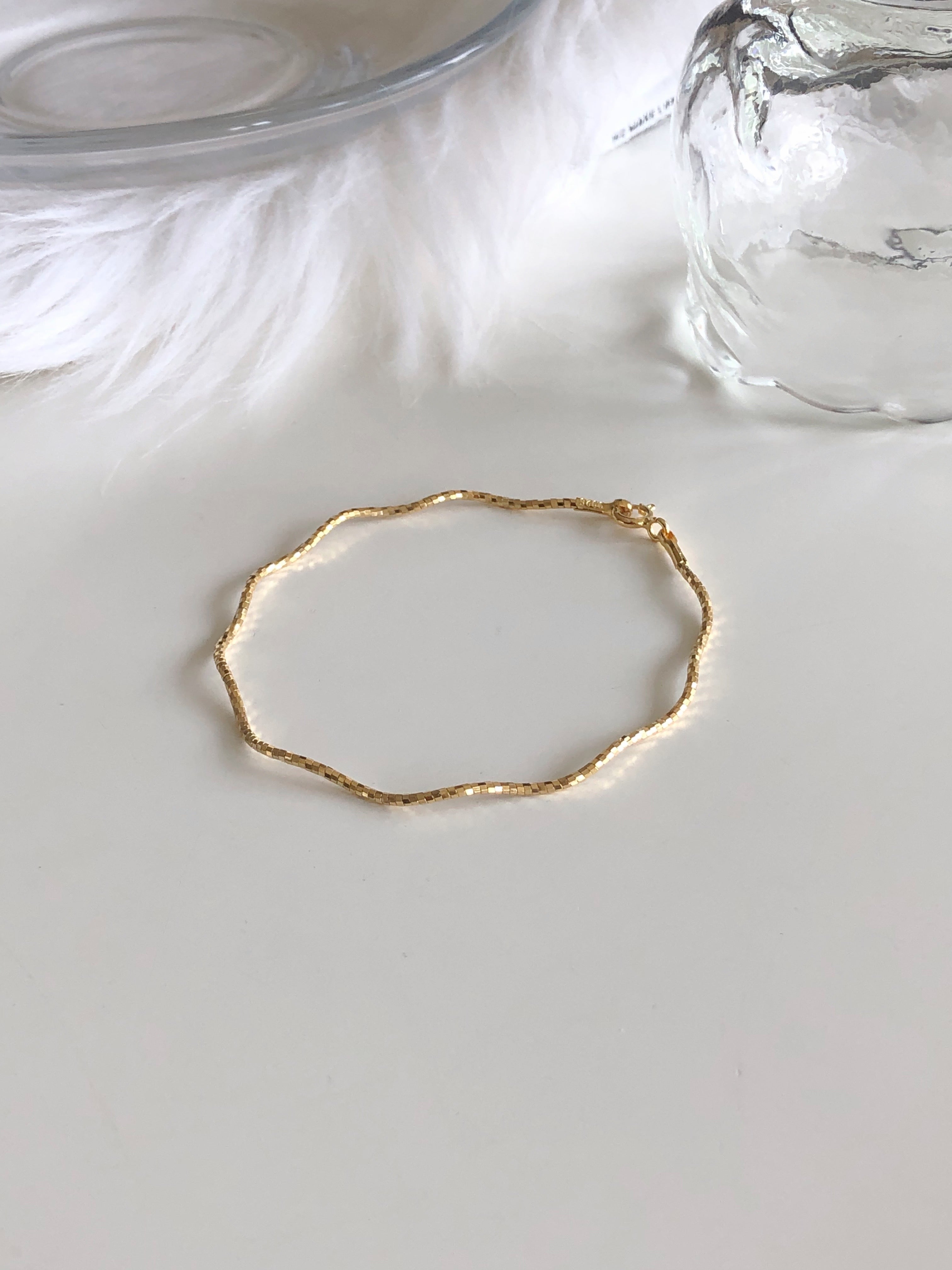 [925silver] simple wave bracelet